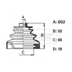 Cv Joint Boot Kit BORG & BECK BCB6322 OE Ref 397410F00A