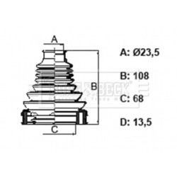 Cv Joint Boot Kit BORG & BECK BCB6325 OE Ref 96245293