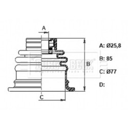 Cv Joint Boot Kit BORG & BECK BCB6327 OE Ref 392414459R