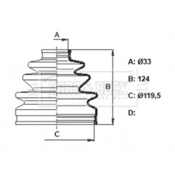 Cv Joint Boot Kit BORG & BECK BCB6328 OE Ref MR528652