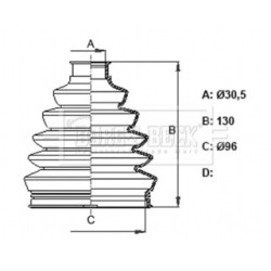 Cv Joint Boot Kit BORG & BECK BCB6332 OE Ref 8K0498203C