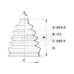 Cv Joint Boot Kit BORG & BECK BCB6339 OE Ref 2 226 754 SK1