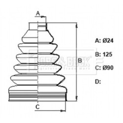 Cv Joint Boot Kit BORG & BECK BCB6344 OE Ref 1073937