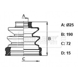Cv Joint Boot Kit BORG & BECK BCB6348 OE Ref MB937063