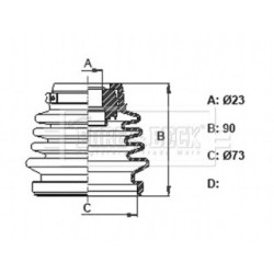 Cv Joint Boot Kit BORG & BECK BCB6352 OE Ref 46307228