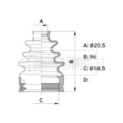 Cv Joint Boot Kit BORG & BECK BCB6355 OE Ref 0442774040