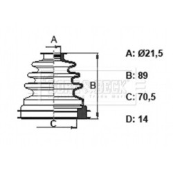 Cv Joint Boot Kit BORG & BECK BCB6357 OE Ref 4371800