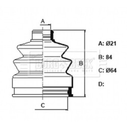 Cv Joint Boot Kit BORG & BECK BCB6359 OE Ref 7611842