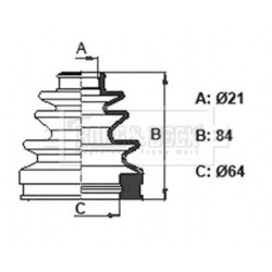 Cv Joint Boot Kit BORG & BECK BCB6360 OE Ref 3974105U85