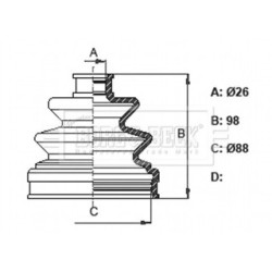 Cv Joint Boot Kit BORG & BECK BCB6364 OE Ref 3974117V28