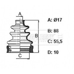 Cv Joint Boot Kit BORG & BECK BCB6365 OE Ref 04437-52310 SK1