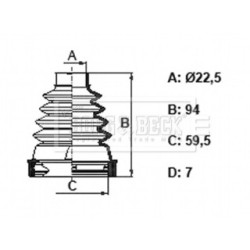 Cv Joint Boot Kit BORG & BECK BCB6368 OE Ref 3287.F3
