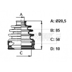 Cv Joint Boot Kit BORG & BECK BCB6371 OE Ref 4411962J01000
