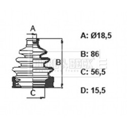 Cv Joint Boot Kit BORG & BECK BCB6372 OE Ref 442774010