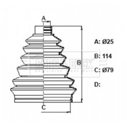 Cv Joint Boot Kit BORG & BECK BCB6375 OE Ref 77012909241