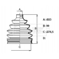 Cv Joint Boot Kit BORG & BECK BCB6376 OE Ref 49509-1E010