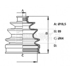 Cv Joint Boot Kit BORG & BECK BCB6378 OE Ref 0443721012