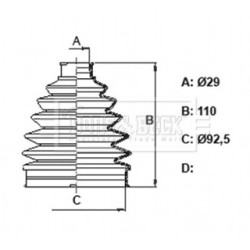 Cv Joint Boot Kit BORG & BECK BCB6380 OE Ref 0442802441