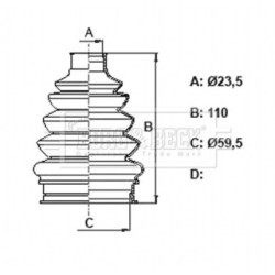 Cv Joint Boot Kit BORG & BECK BCB6382 OE Ref 93743420