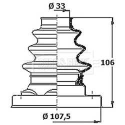 Cv Joint Boot Kit BORG & BECK BCB6386 OE Ref 33207518901