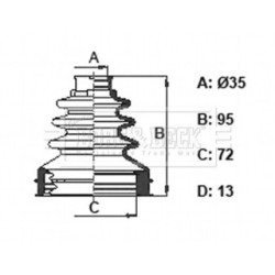 Cv Joint Boot Kit BORG & BECK BCB6391 OE Ref 1692092