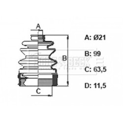 Cv Joint Boot Kit BORG & BECK BCB6394 OE Ref 495421R001