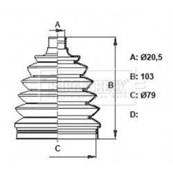 Cv Joint Boot Kit BORG & BECK BCB6405 OE Ref 1S0498203
