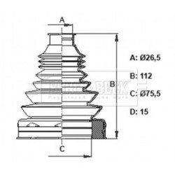 Cv Joint Boot Kit BORG & BECK BCB6406 OE Ref 1704649
