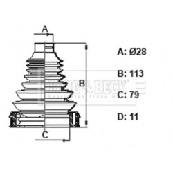 Cv Joint Boot Kit BORG & BECK BCB6407 OE Ref 46308955 S1