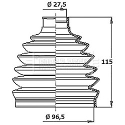 Cv Joint Boot Kit BORG & BECK BCB6411 OE Ref 7L0498203