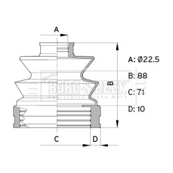 Cv Joint Boot Kit BORG & BECK BCB6414 OE Ref 495061CD00