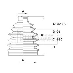 Cv Joint Boot Kit BORG & BECK BCB6415 OE Ref 0442774040