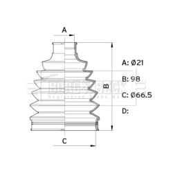 Cv Joint Boot Kit BORG & BECK BCB6421 OE Ref 495942Y600