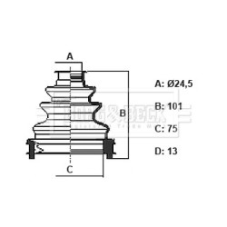 Cv Joint Boot Kit BORG & BECK BCB6425 OE Ref 04438-05070