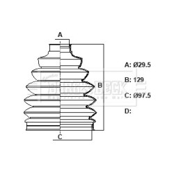 Cv Joint Boot Kit BORG & BECK BCB6427 OE Ref 164 366 00 91