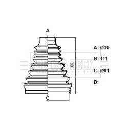 Cv Joint Boot Kit BORG & BECK BCB6428 OE Ref 169 360 06 68 SK