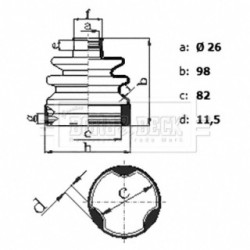 Cv Joint Boot Kit BORG & BECK BCB6433 OE Ref 49509-2PA10 BORG & BECK