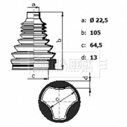 Cv Joint Boot Kit BORG & BECK BCB6434 OE Ref 2 139 977