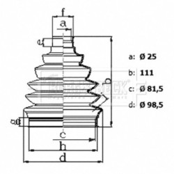 Cv Joint Boot Kit BORG & BECK BCB6436 OE Ref 495941D200