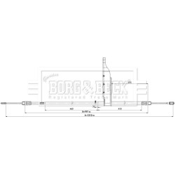 Handbrake Cable (mt) BORG & BECK BKB3898 OE Ref 1942921 BORG & BECK