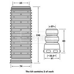 Shock Absorber Dust Cover Kit BORG & BECK BPK7001 OE Ref 6N0413175A