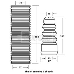Shock Absorber Dust Cover Kit BORG & BECK BPK7005