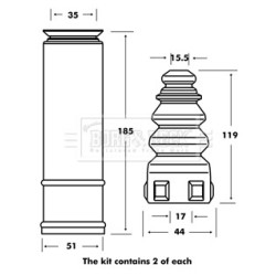 Shock Absorber Dust Cover Kit BORG & BECK BPK7006