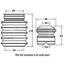 Shock Absorber Dust Cover Kit BORG & BECK BPK7010 OE Ref 31331138814