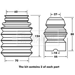 Shock Absorber Dust Cover Kit BORG & BECK BPK7011 OE Ref 31336771352