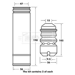 Shock Absorber Dust Cover Kit BORG & BECK BPK7016