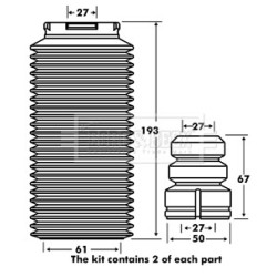 Shock Absorber Dust Cover Kit BORG & BECK BPK7036 OE Ref 540524M400
