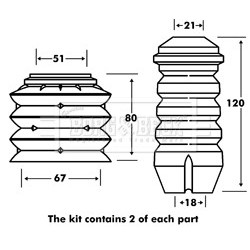 Shock Absorber Dust Cover Kit BORG & BECK BPK7048