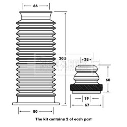 Shock Absorber Dust Cover Kit BORG & BECK BPK7062 OE Ref 51755686