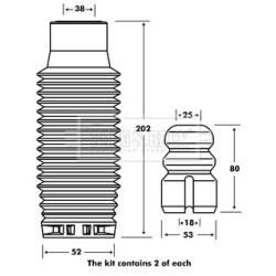 Shock Absorber Dust Cover Kit BORG & BECK BPK7064 OE Ref 9633324380